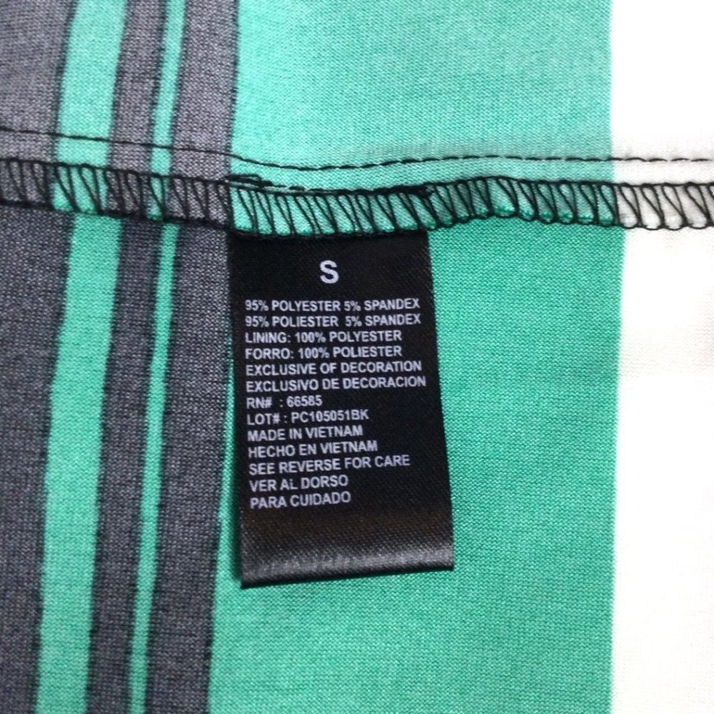 PERCEPTIONS Sleeveless Striped Dress Pleat Detail - Picture 6 of 8